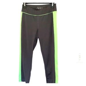 Athletic, workout capri pants, Neon green and gray